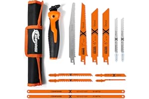 Cenforge 13-PC Multi Blades Hand Saw, Small Hacksaw, Mini HandSaw, Jab Saw, Small HandSaw for Wood, Drywall, Metel, Sheetrock, Plastic (with a Handle for Quick Blade Change)