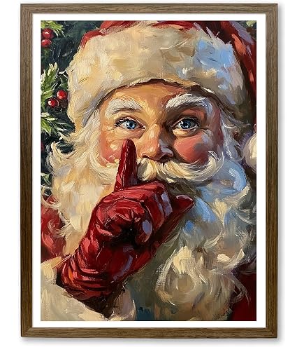 Amazon.com: Father Christmas by Susan Comish 18x22 Santa Claus