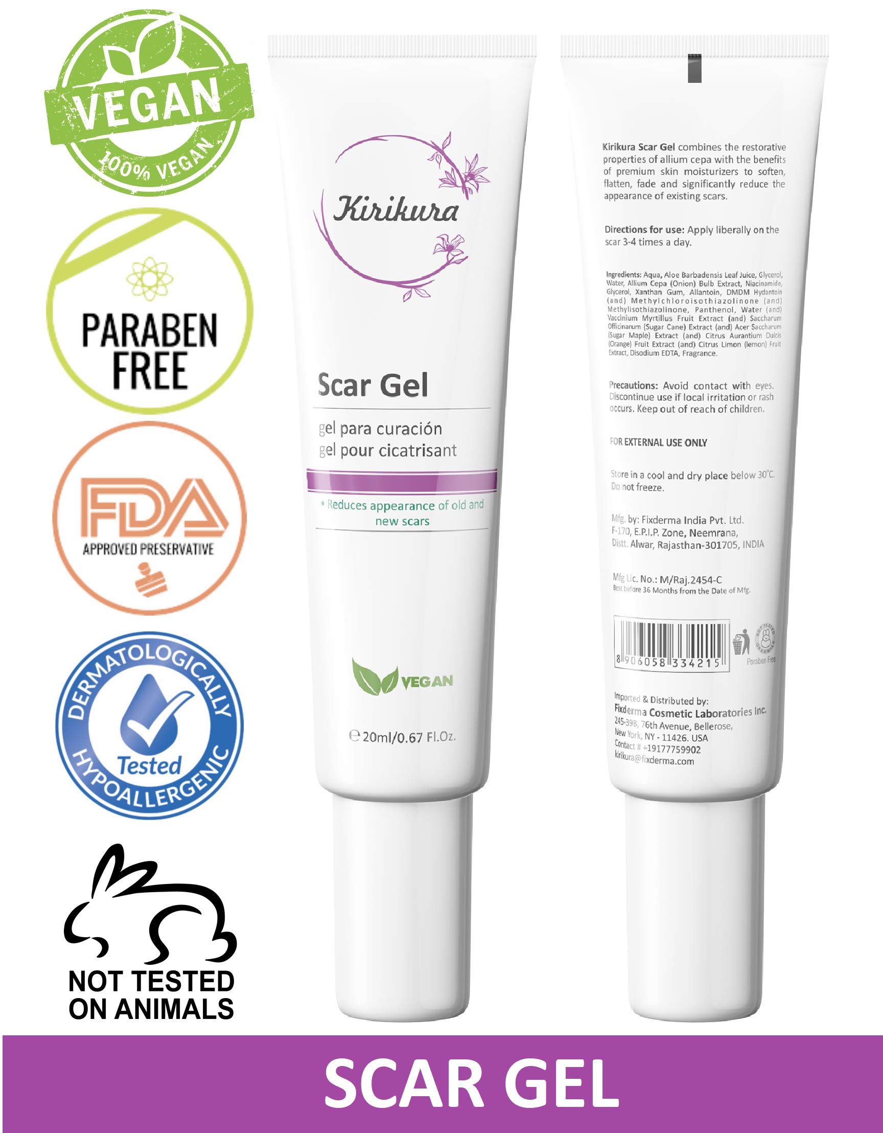 Buy KIRIKURA Vegan Gel Non Greasy with Onion Extract, Allantoin, Aloe