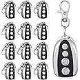 Tallew 12 Pcs Gate Remote Control Universal Gate Opener Remote 433.92 Mhz Remote for Gate Opener Duplicator Universal Key Fob Security Kit Garage Door, Black and Silver