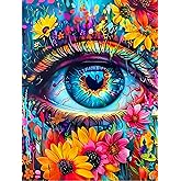 Meothan 5D Diamond Art Kits for Adults Eye Diamond Painting Kits for Adults Beginners, DIY Paint with Diamond Gem Art Dots Painting Kits for Home Walls Decor Gifts 12x16inch (Flowers Eye)