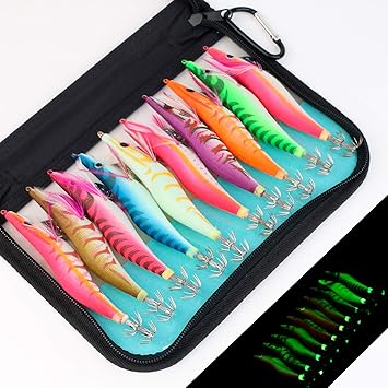 Amazon エギ イカ釣り エギング セット ラトル内臓 全身夜光 3 5号 3 0号 2 5号 10本 エギセット 夜光浮きスッテ ボンバーフック イカ エギング ルアー イカタコ専用 イカ釣りセット エギケース付 Meseven スポーツ アウトドア