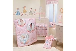 Lambs & Ivy (LAMCR) Disney Princesses Nursery Baby Crib Bedding Set, Pink, 3 Count
