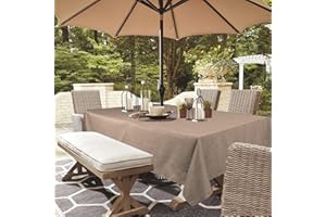 youngseahome Outdoor Tablecloth Wrinkle-Free Stain Resistant Waterproof Polyester Fabric Table Cover with Zipper Umbrella Hol