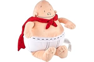 MerryMakers Captain Underpants Soft Superhero Toy, 10-Inch, from the bestselling comic book series by Dav Pilkey, Red