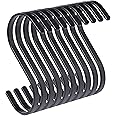 pamo Black S Hooks - Set of 5 or 10, 4.33" Large S Hooks, Heavy Duty, Suitable for Clothes, Kitchenware, Plants, Trade Show Materials
