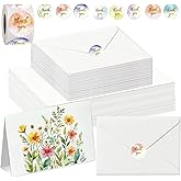 50 Pack Blank Watercolor Cards with Envelopes 4 x 6 Inch 140lb/300GSM 100% Cotton Heavyweight Foldable Water Color Cardstock, Acid-Free Watercolor Cards to Paint for Christmas Birthday