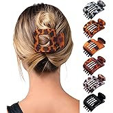 Mesovor 6 Pack Flat Square Claw Clips for Women, 3.94" Nonslip Large French Duckbill Lay Flat Hair Clips | Strong Hold Flat Hairclips for Lying Down, Yoga, Driving (Tortoise Colorful)