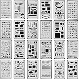 24 pcs Bullet Journal Stencil , Taotree DIY Drawing Template Stencil Set for Planner/ Leuchtturm & Moleskine A5 Notebooks/Scrapbook Craft Project --Best used with Fine Point Pens