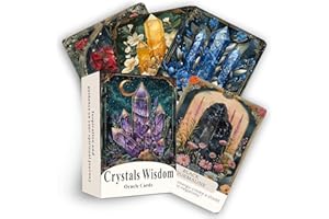 ZHQGYN Crystal Wisdom Plant Oracle Cards, Oracle Cards for Beginners, 44 Oracle Card Deck, and Witchcraft Divination Card are Designed to Inspire and Guide (3.42“ × 4.72")