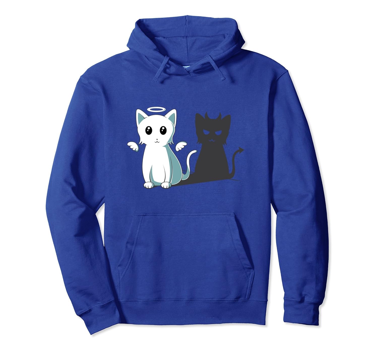 Purr Evil Devil Cat Angel Devil Halloween Hoodie Gift- TPT