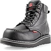 SUREWAY Mens Heavy Duty Soft/Composite/Steel Toe Work Boots for Men-Comfortable,GoodyearWelt,Full Grain Leather,6 in Wedge Moc Toe Construction Boots/Shoes