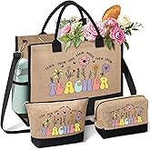 Teacher Appreciation Gifts for Women, Unique Tote Bag Beach Bag From Students, Funny Retirement Graduation Thank You Gifts, Birthday, Christmas, Back to School Ideas