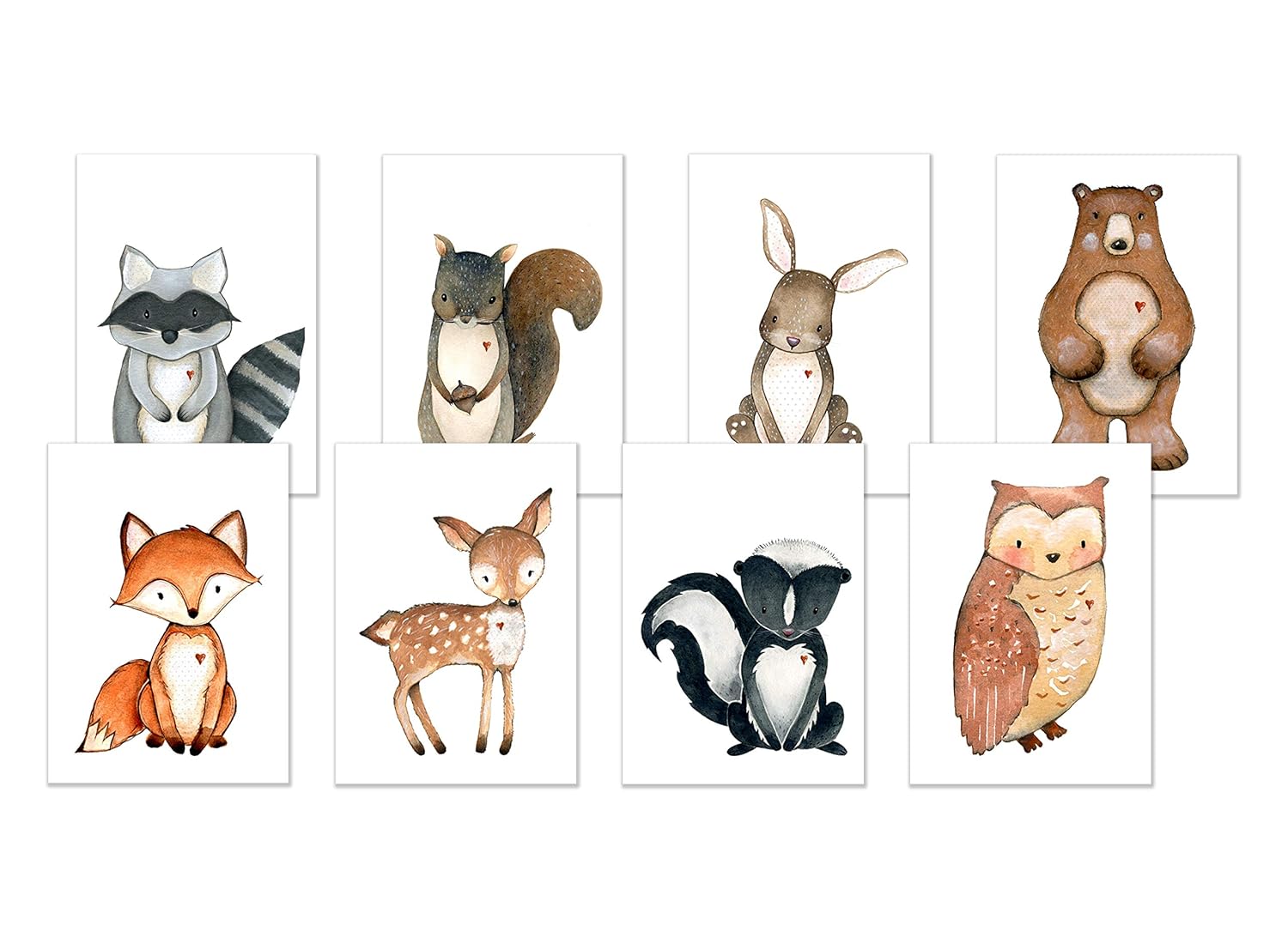 woodland animal prints for nursery