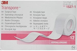 3M Transpore Surgical Tape, 1" x 10 yds, 12 Count (Pack of 1)
