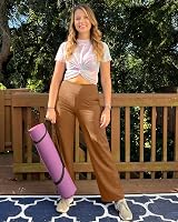 G4Free Yoga Pants with Pockets Wide Leg Trousers Women UK Petite Mocha L view 3