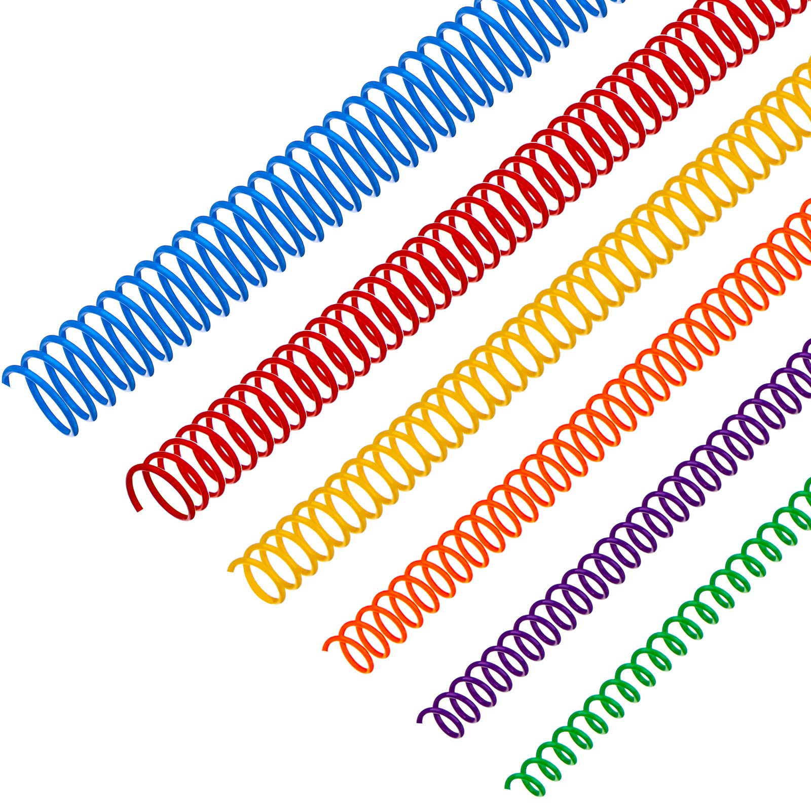 Photo 1 of Leinuosen 120 Pack Plastic Spiral Binding Coils Kit Spirals Multi Size Coils for Binding Binder Combs Spines(1/4 5/16 3/8 1/2 5/8 3/4 Inch,Multicolor)