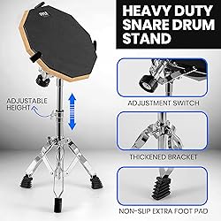 Pyle 12” Practice Pad Set with Snare Stand-Double