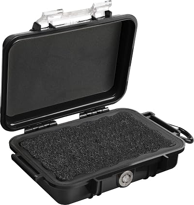 Peli 1020 Watertight Micro Case IP67, 1L, Clear/Black Liner, for Outdoor Sports