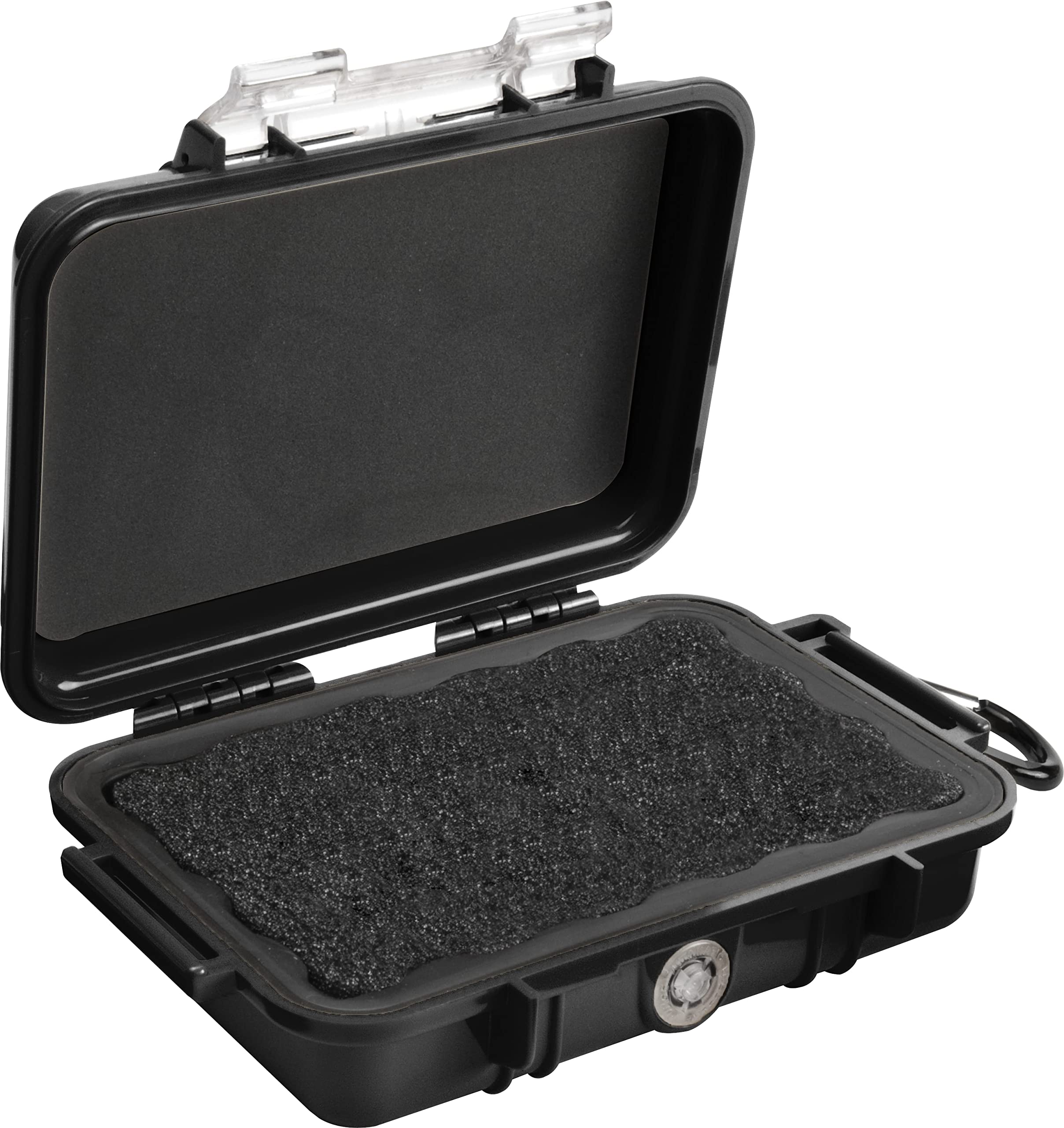 PELI 1020 Small IP67 rated Watertight Micro Case for Water Sports and Outdoor, 1L Capacity, Made in US, Clear/Black Liner — image 1