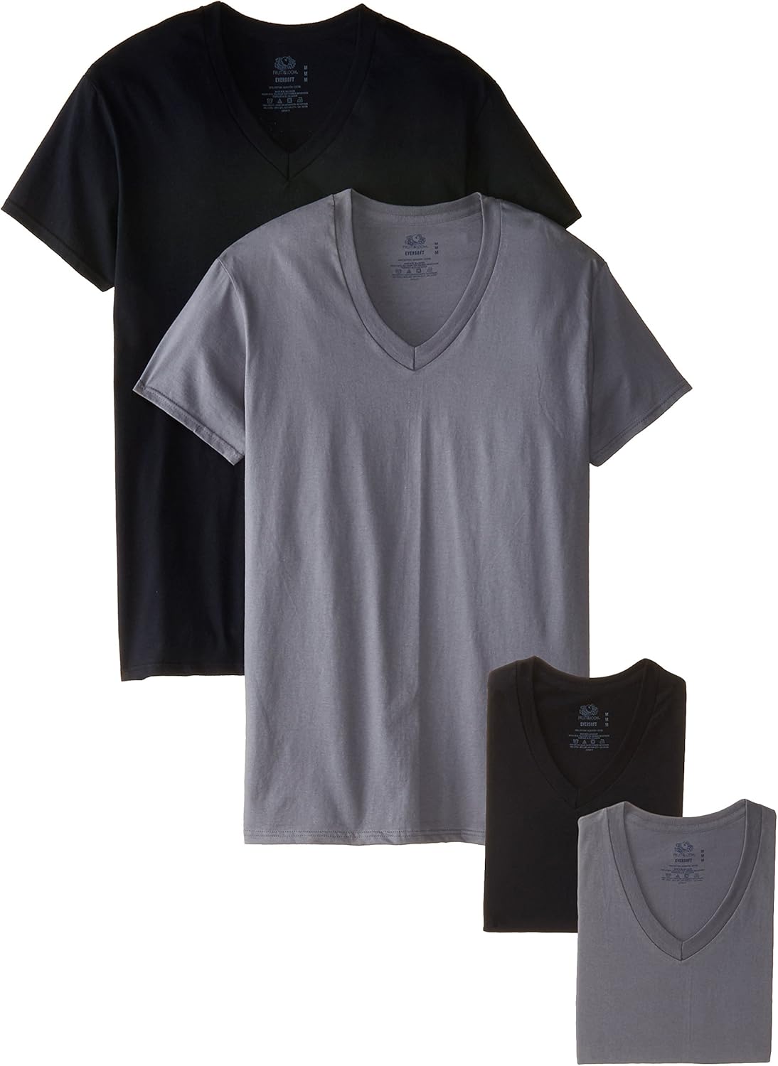 Fruit of the Loom Men's V-Neck T-Shirt Multipack at  Men’s Clothing store