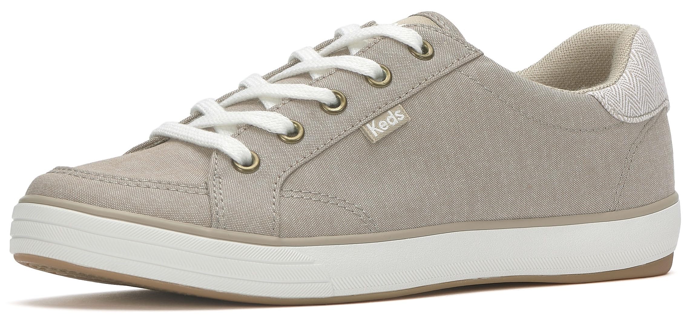 Keds Center 3 Lace Up, Sneaker Womens, Oatmeal Textile, 11 Wide Image