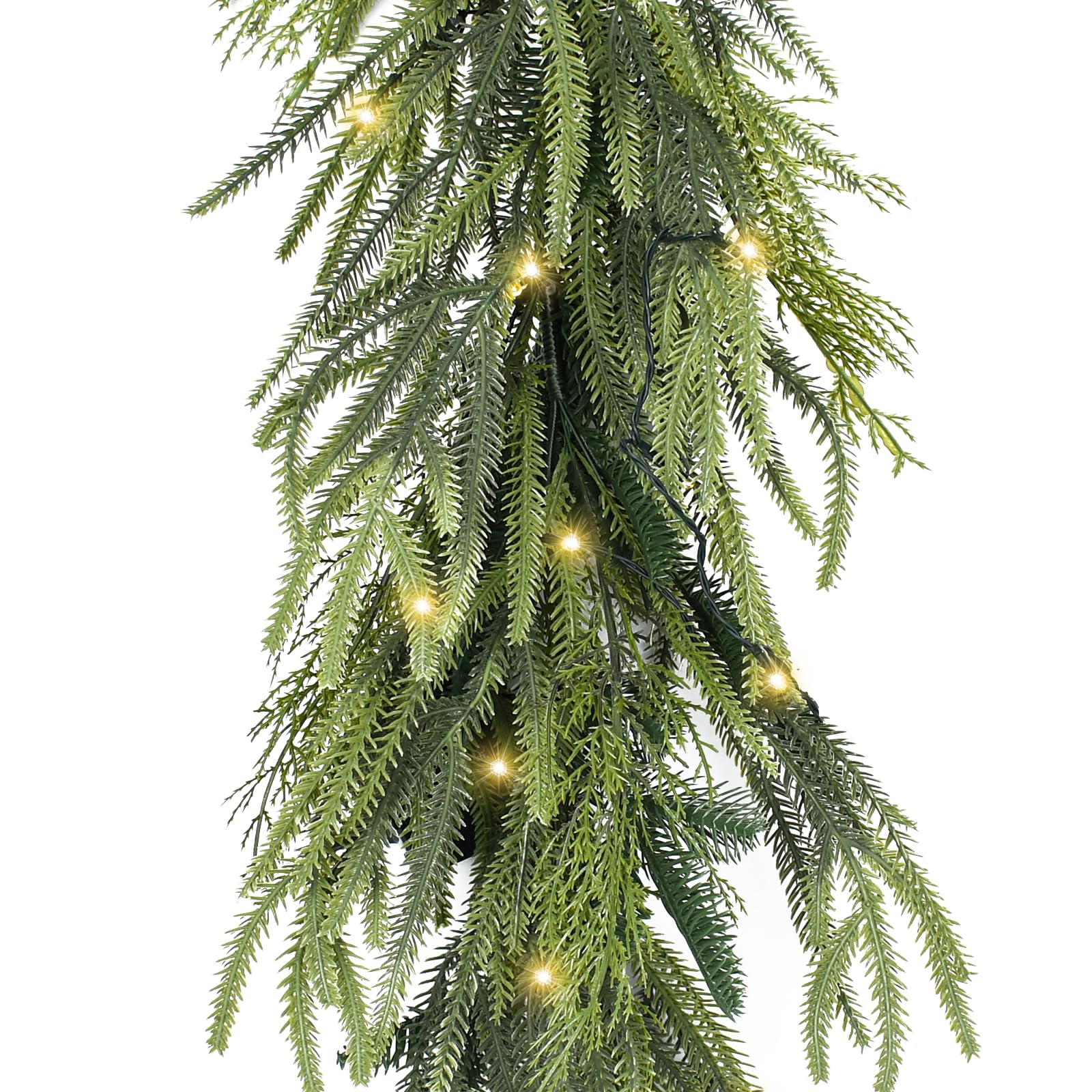 Photo 1 of EXKRAEFT 9FT Artificial Norfolk Pine Garland Realistic Christmas Garland Real Touch Garland for Stairs
