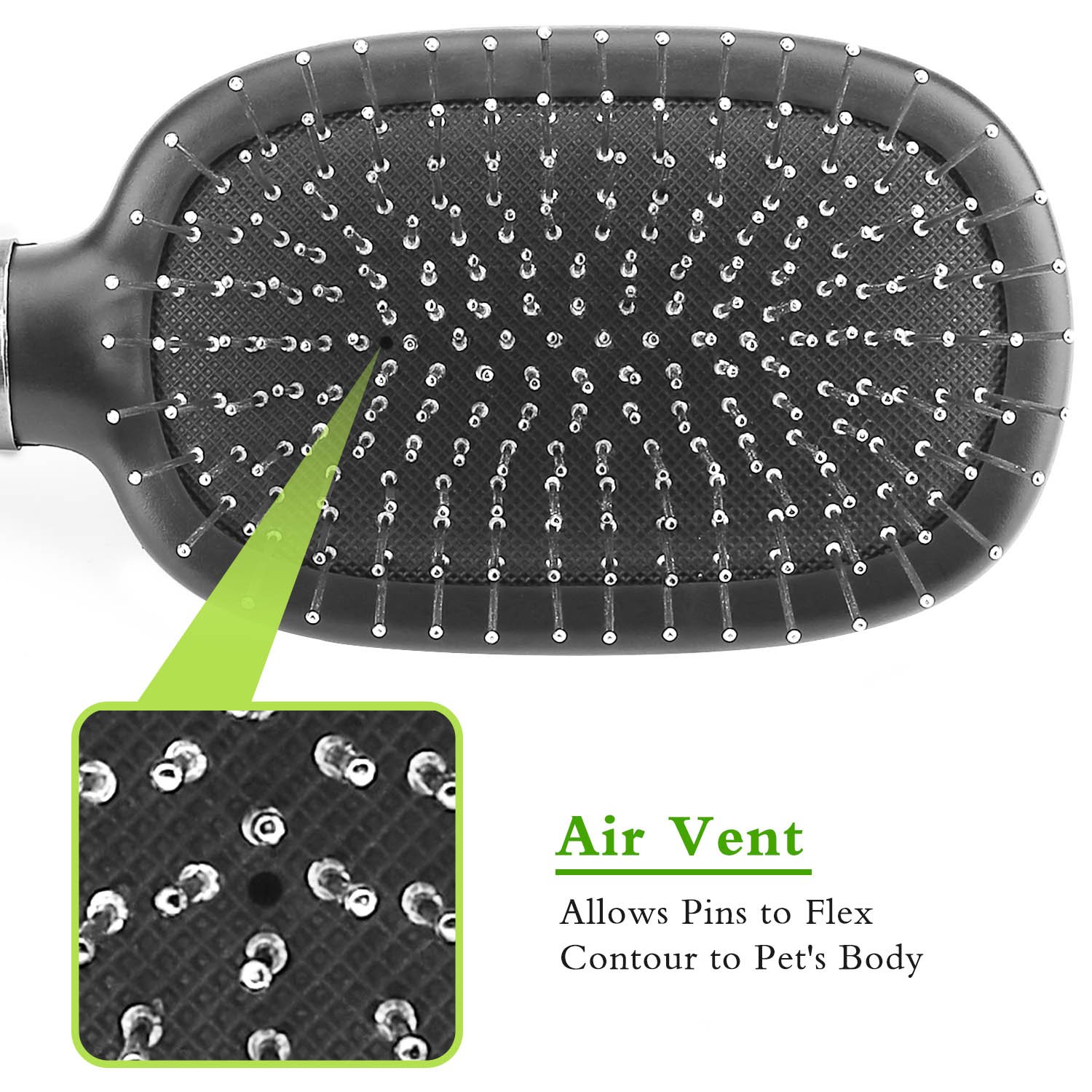 Pecute Púas Flexibles de Acero Inoxidable Cepillo para Cepillar y Da Masajea a los Perros y Gatos