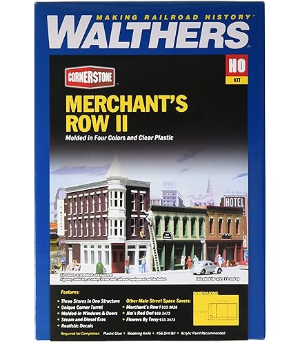 Walthers Cornerstone 933-3028 Scale Model Merchant's Row I stoommodel op schaal 1:87 HO