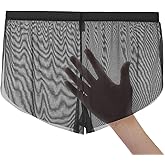JINSHI Men's Mesh See Through Boxers Sexy Silk Underwear Sheer boxer trunk, Athletic Ultra-thin Split Side Loose Shorts