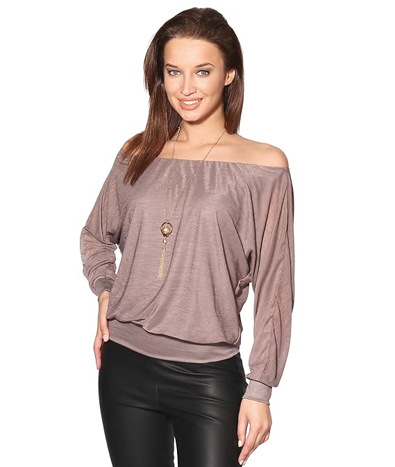 KRISP® Damen 2in1 Oberteil Chiffon Top Elegante Bluse Batwing