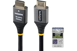 StarTech 15ft (4.5m) Certified Ultra High Speed HDMI Cable, 8K 60Hz/4K 120Hz, HDMI 2.1 Cord with HDR10+ / eARC, 48Gbps