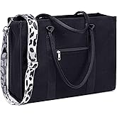 Laptop Tote Bag for Women Work 15.6 inch Canvas Shoulder Bags Computer Messenger Purse Teacher Handbag Office Briefcase