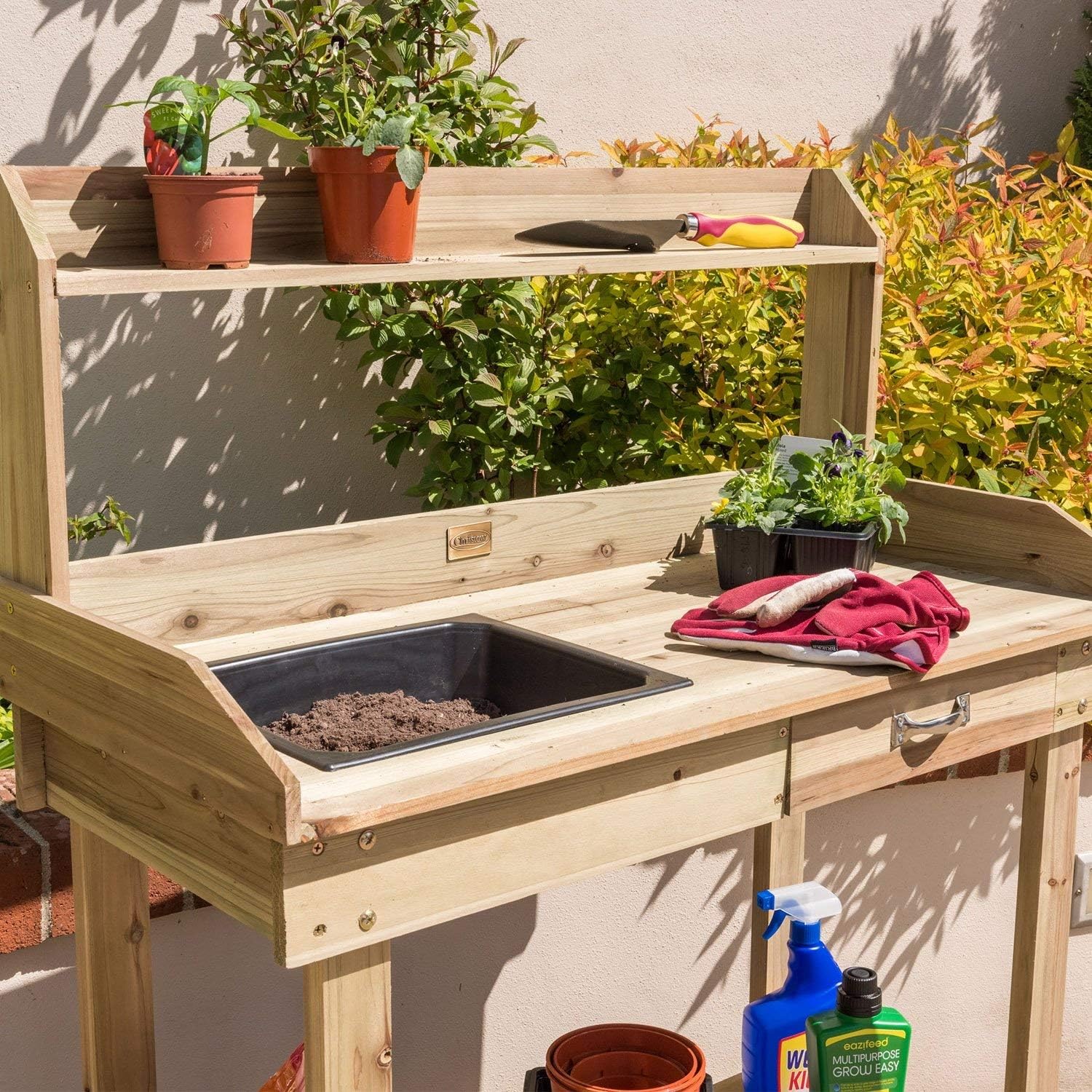 Super Saturday CHRISTOW Wooden Potting Table Plant Flower Greenhouse