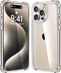 Mkeke for iPhone 15 Pro Case Clear, [Not