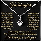 Granddaughter Necklace Gifts From Grandma Grandmother or Grandpa Grandfather To My Granddaughter Graduation Birthday Pendant Jewelry with Message Card and Gift Box