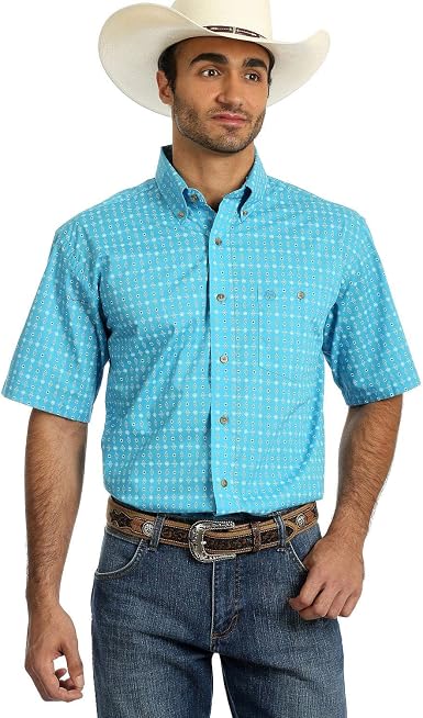turquoise shirt mens outfit