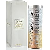 Onebttl Retirement Gifts for Women, Funny Retirement Tumbler 20oz, Retired Gifts for Coworkers, Grandma, Friends - Silver Gold (I Don't Give a Sip)