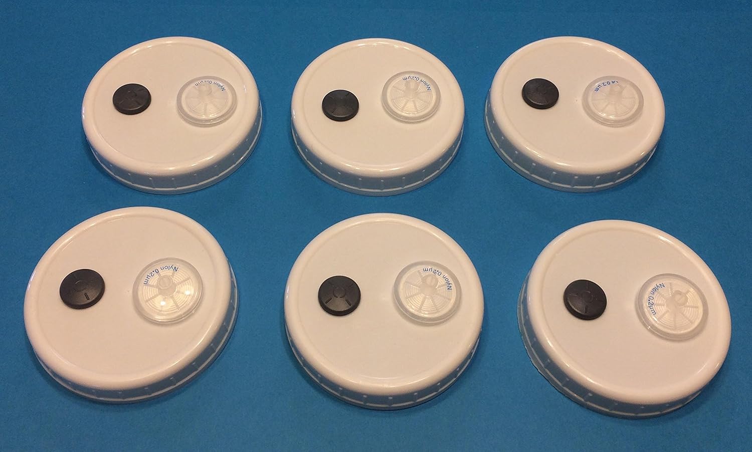 6 Pack Liquid Culture Autoclavable Plastic Wide Mouth Jar Lids Gasket