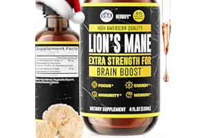 HERBIFY Lions Mane Supplement - Daily Mushroom Supplement for Memory, Focus & Clarity - Brain Booster - Lions Mane Tincture for Immune Support - 4 Fl oz