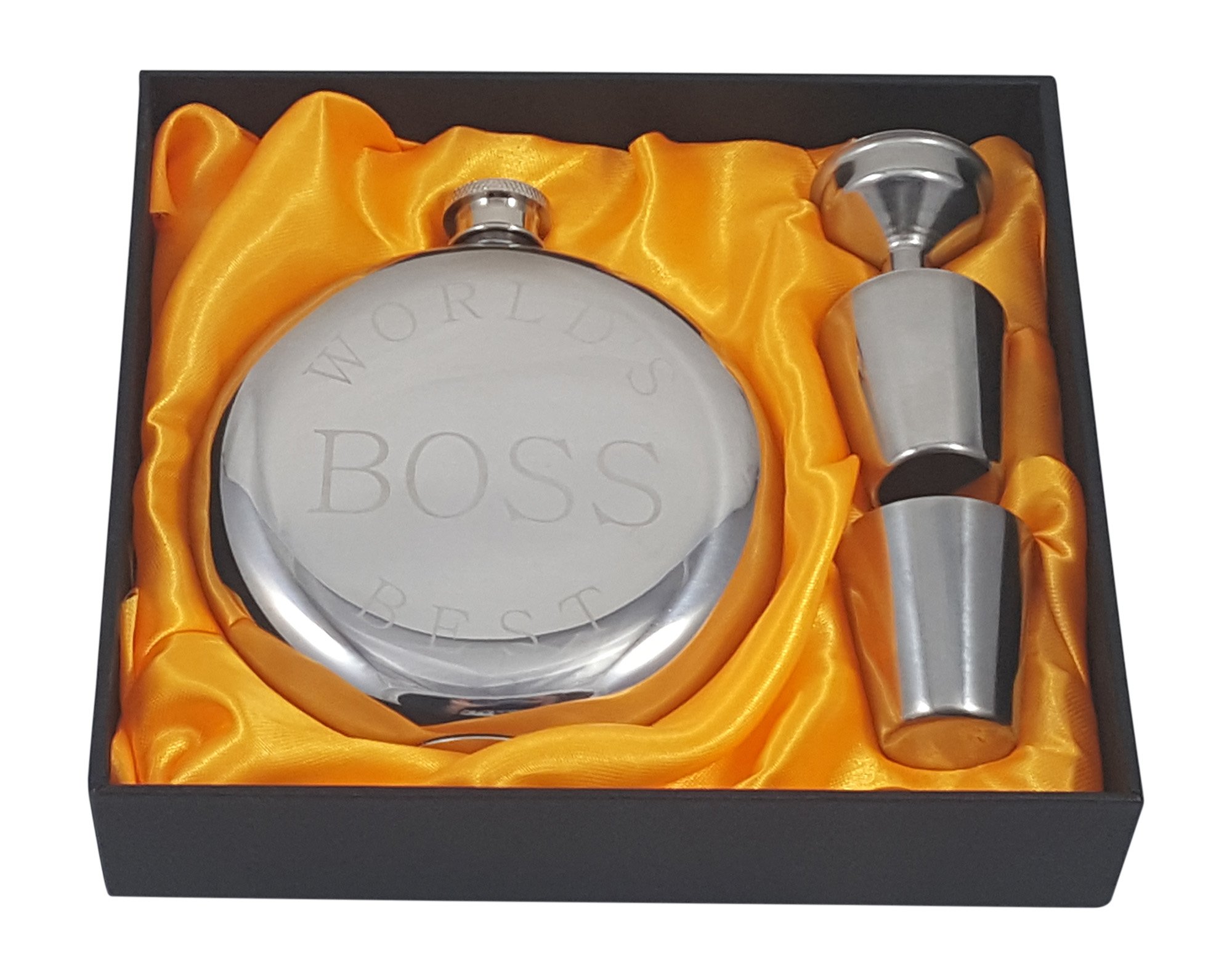 World's Best Boss Flask Gift Set