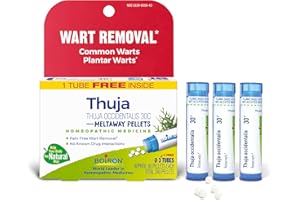 Boiron Thuja Occidentalis 30C Wart Removal Homeopathic Medicine for Painless Removal of Warts from Plantar (Feet), Hands, and Other Bodily Warts - 3 Count (240 Pellets)