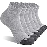 FITRELL 6 Pack Men's Athletic Ankle Socks Cushioned Sports Running Socks 7-9/9-12/12-15