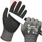 Schwer ProGuard High Level Cut Resistant Work Gloves for Extreme Protection, ANSI A9 Cut Gloves with Reinforced Thumb, Non Slip, Breathable, Durable, Touch-screen, Black 1 Pair（L 3326