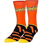 Odd Sox – Cheetos Nacho Snack Chips – Novelty Crew Socks – Size Large – Comfy Cotton Blend Food Print Sock Gift for Men & Women, Birthdays, Holidays