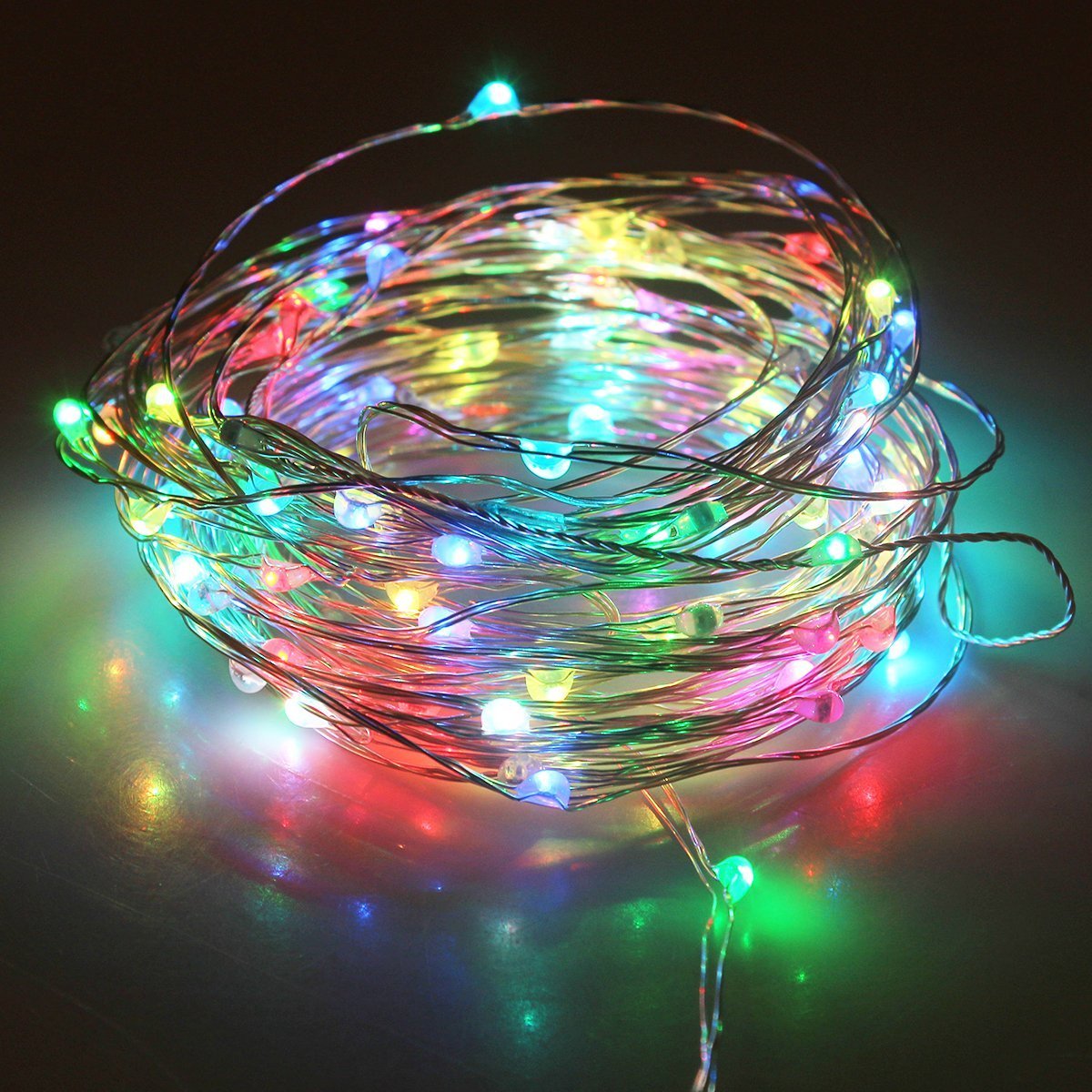 B2ocled 1 Pack Waterproof 10m String Lights Power Adapter Included Fairy Starry Lights for Decoration Multicoloured