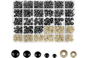 Qceasiy Plastic Safety Eyes with Washers 760 Pcs, Craft Doll Teddy Bear Nose for Amigurumi, Crafts, Crochet Toy Stuffed Animals (Assorted Sizes)
