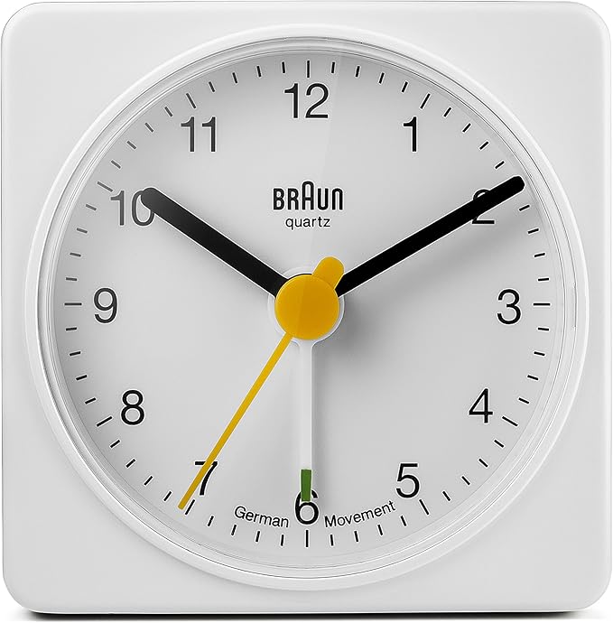 Braun BNC002WHWH Classic Analog Quartz Alarm Clock Braun