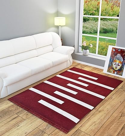 Decorista Chenille Carpet for Living Room/Home, Standard Size (Maroon)