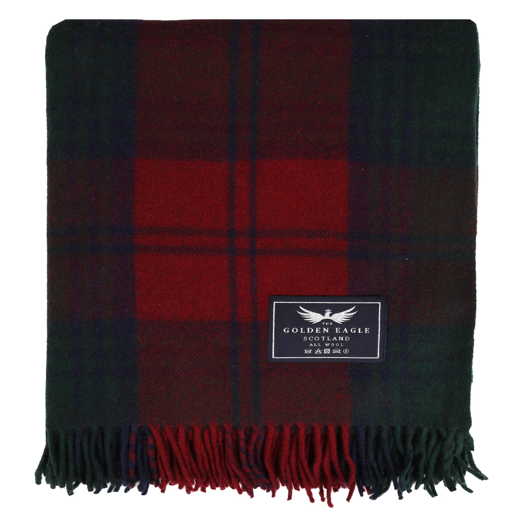 The Golden Eagle Scottish Tweed Wool Large Blanket Tartan Rug with Check Pattern for Warm Winter (Lindsay) — image 1